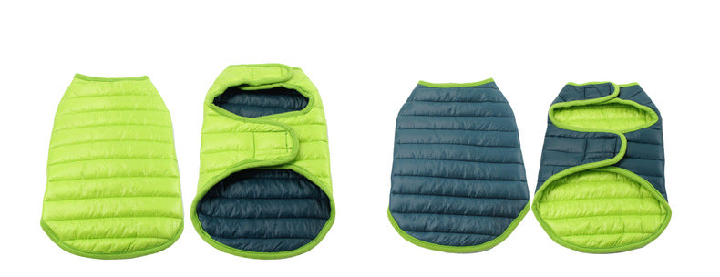 KFX-6659261 Pet Winter Clothes for Small and Medium Dogs in Reddish Gray and Dark Green, Multiple Sizes Available