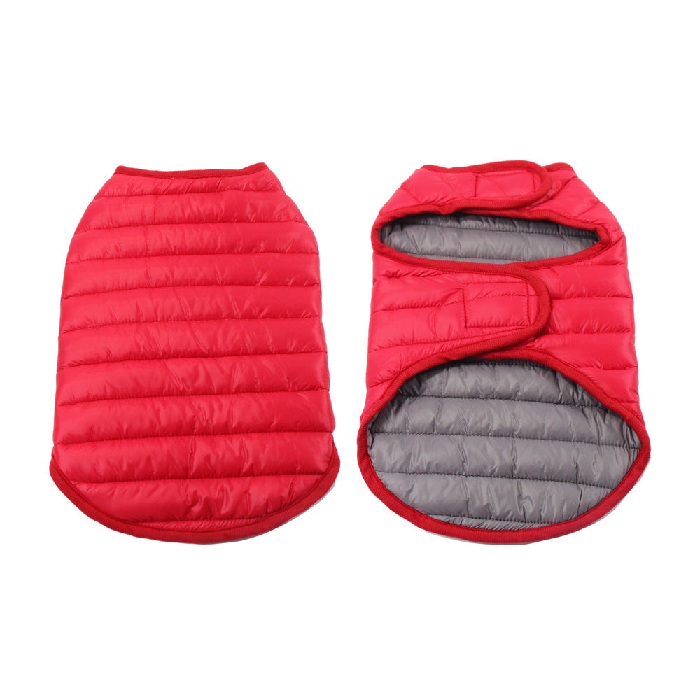 KFX-6659261 Pet Winter Clothes for Small and Medium Dogs in Reddish Gray and Dark Green, Multiple Sizes Available