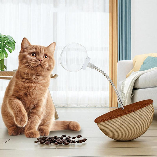 KFX-6660157 Auto-Balancing Interactive Cat Feeder Toy for Engaging Slow Feeding and Puzzle Play