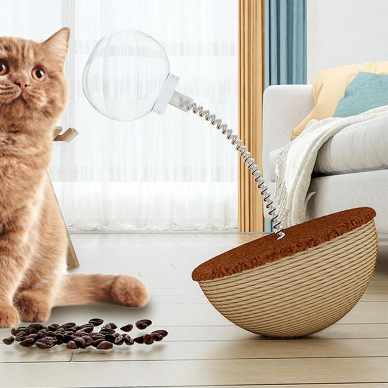KFX-6660157 Auto-Balancing Interactive Cat Feeder Toy for Engaging Slow Feeding and Puzzle Play