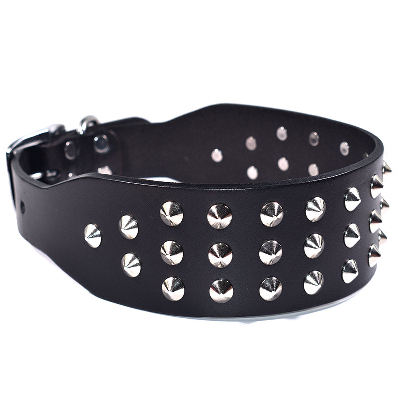 KFX-6660669 Adjustable Cowhide Dog Collar for Small and Medium Dogs - Durable Leather with Alloy Buttons, 22-55cm