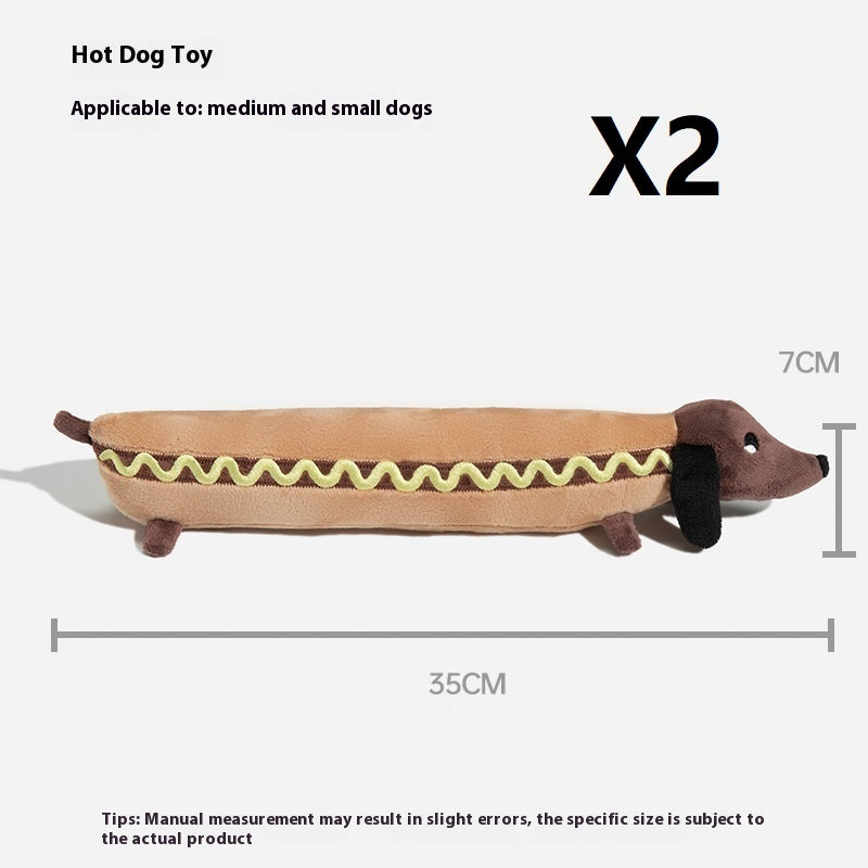 KFX-6661309 Plush Sausage Dog Toy for Stress Relief - Soft Stuffy Puppy Pet Toy