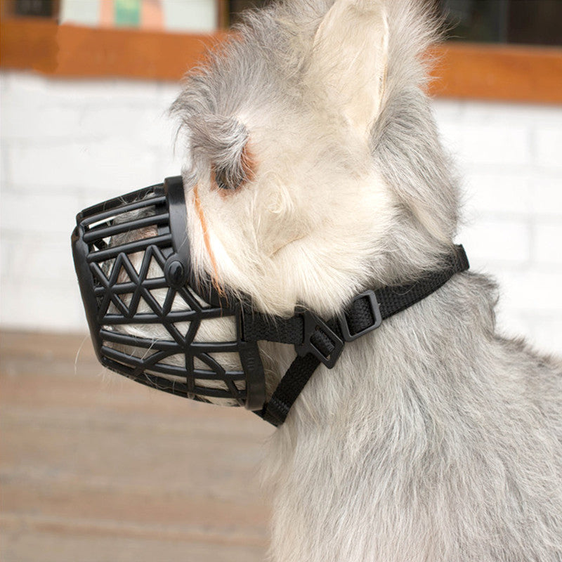 KFX-6662333 Adjustable Plastic Dog & Cat Muzzle - Eco-Friendly PE, Size 1-7, Prevents Biting and Barking