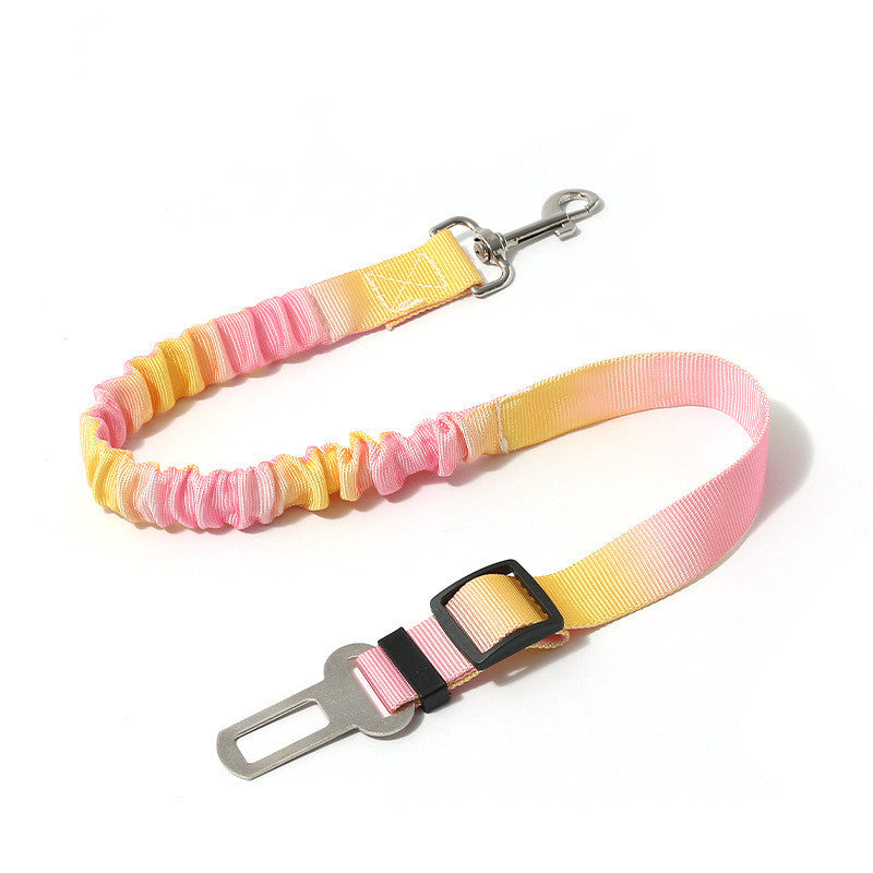 KFX-6662461 Elastic Hand Holding Rope for Pets - Colorful Gradient Design, 60-80cm Length, Comfortable Polyester Material