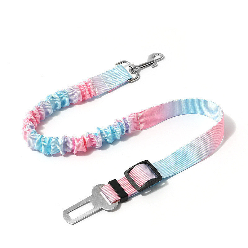KFX-6662461 Elastic Hand Holding Rope for Pets - Colorful Gradient Design, 60-80cm Length, Comfortable Polyester Material