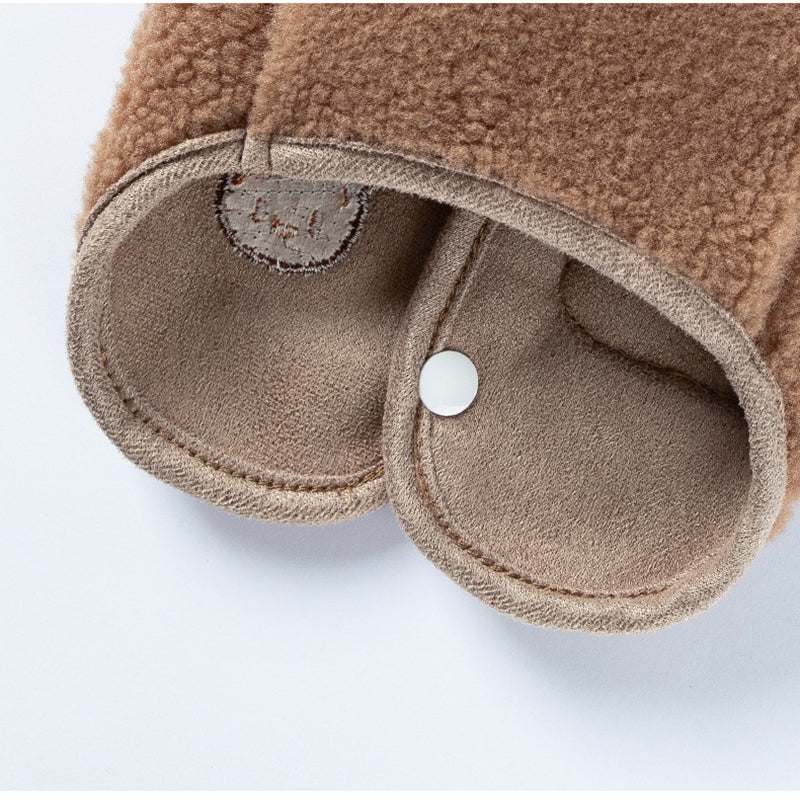 KFX-6663229 Cozy Fleece Jackets for Small Dogs and Cats, Cute Bear Embroidery with Pocket, Autumn and Winter Pet Wear