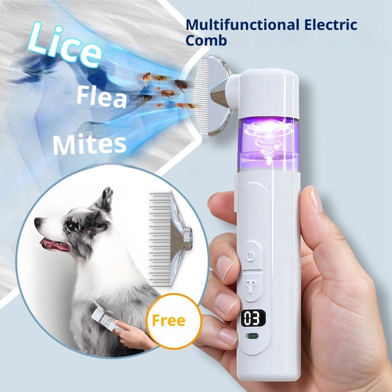KFX-6664253 Electric Pet Hair Removal and Knot Untying Comb in White