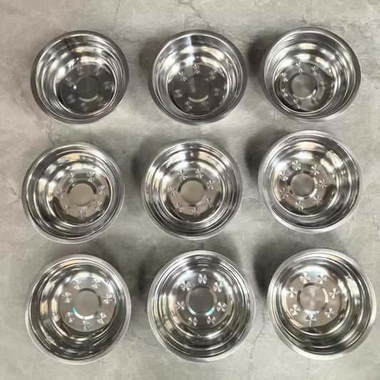 KFX-6664637 Stainless Steel Cat Food Bowl and Plate Set - Thickened Pet Tableware, 15cm & 16cm Options