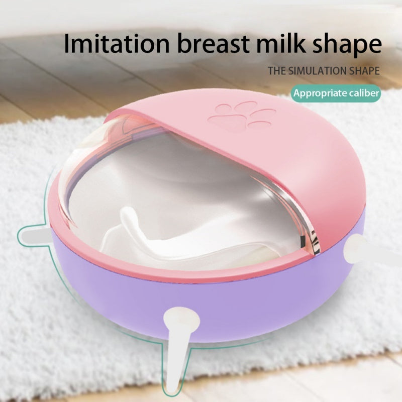 KFX-6665917 Kitten and Puppy Milk Feeder with 4 Teats - Safe Breastfeeding Bowl for Small Pets