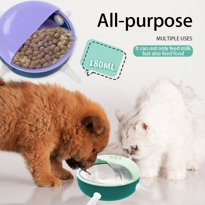 KFX-6665917 Kitten and Puppy Milk Feeder with 4 Teats - Safe Breastfeeding Bowl for Small Pets