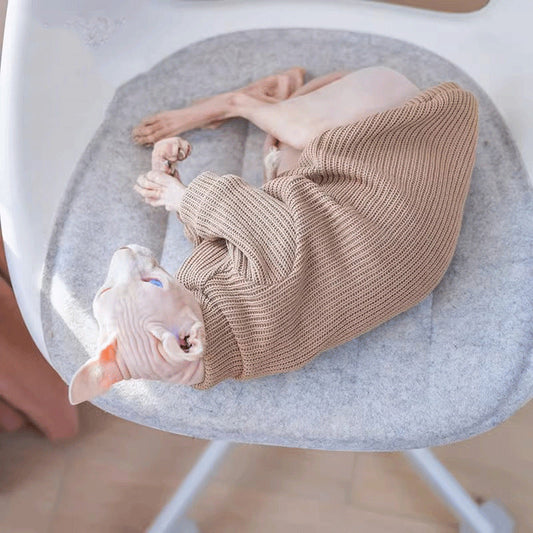 KFX-6666429 Soft and Stylish Moisture-Proof Pet Sweater in Light Brown - Comfortable Fit for All Sizes
