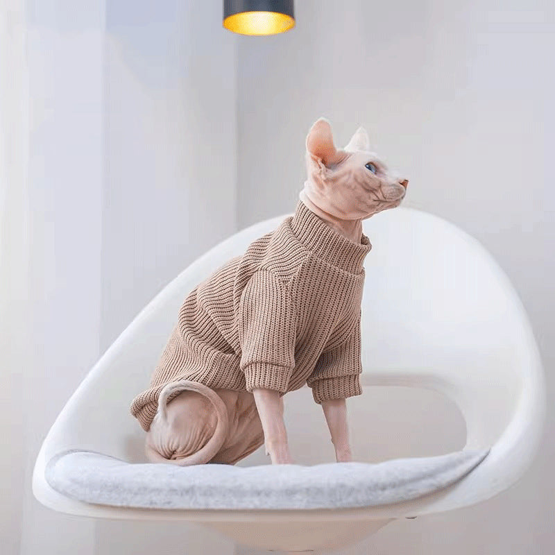 KFX-6666429 Soft and Stylish Moisture-Proof Pet Sweater in Light Brown - Comfortable Fit for All Sizes
