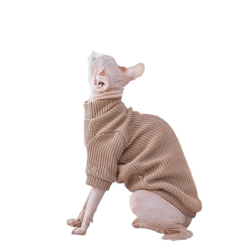 KFX-6666429 Soft and Stylish Moisture-Proof Pet Sweater in Light Brown - Comfortable Fit for All Sizes