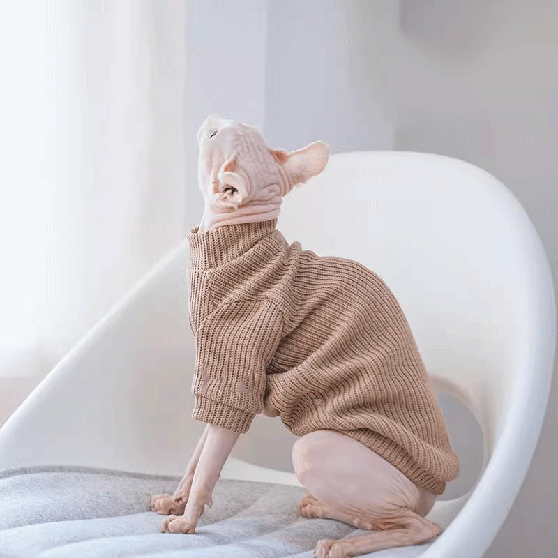 KFX-6666429 Soft and Stylish Moisture-Proof Pet Sweater in Light Brown - Comfortable Fit for All Sizes