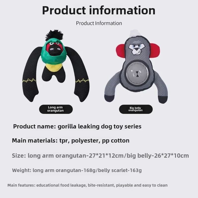 KFX-6668093 Interactive Gorilla Sound Paper Dog Toy - Bite-Resistant Puzzle for Engaging Play