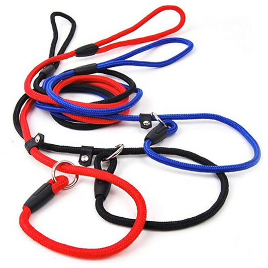 KFX-6668221 Nylon Solid Color Dog Leash - 130 cm Length, Available in Blue, Black, and Red