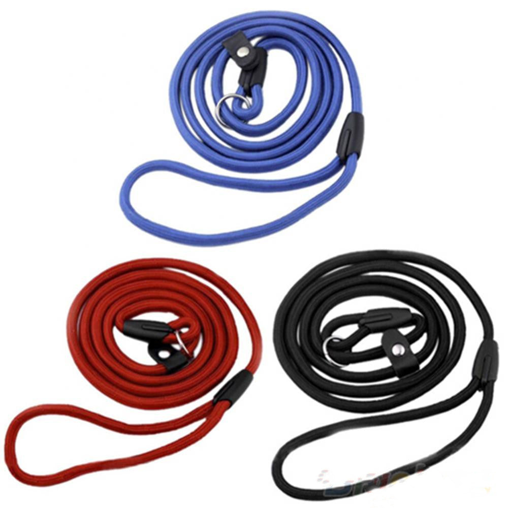 KFX-6668221 Nylon Solid Color Dog Leash - 130 cm Length, Available in Blue, Black, and Red