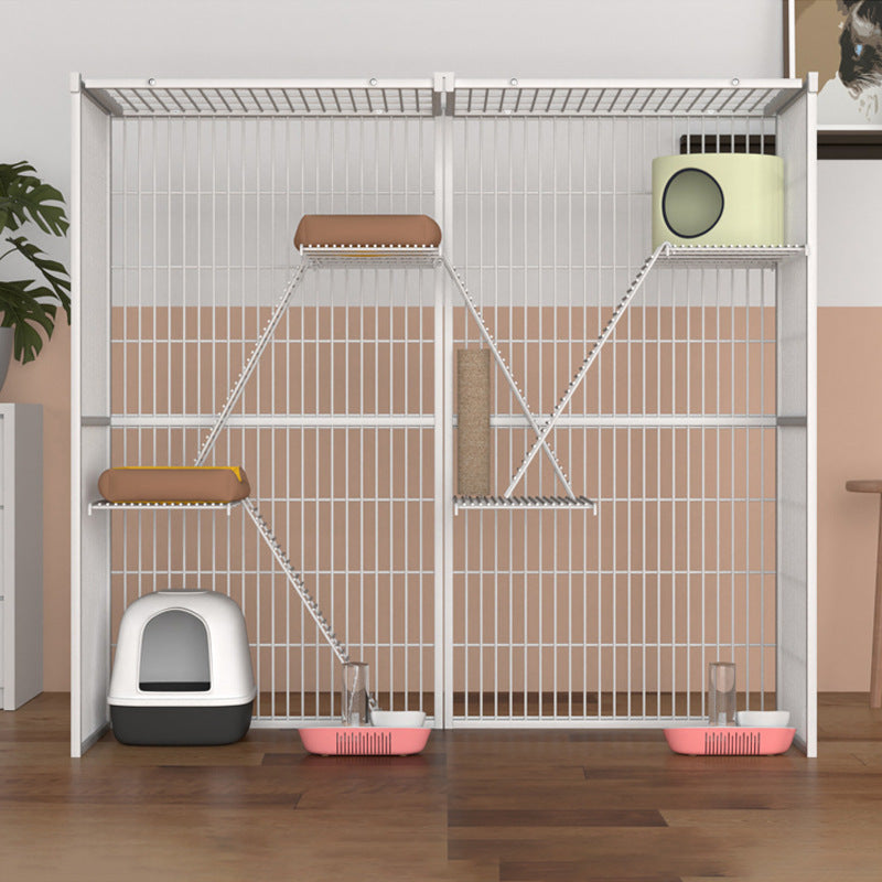 KFX-6668477 Super Large Indoor Cat Cage Villa - Three-Layer Double Layer Cat House with Expansive Free Space