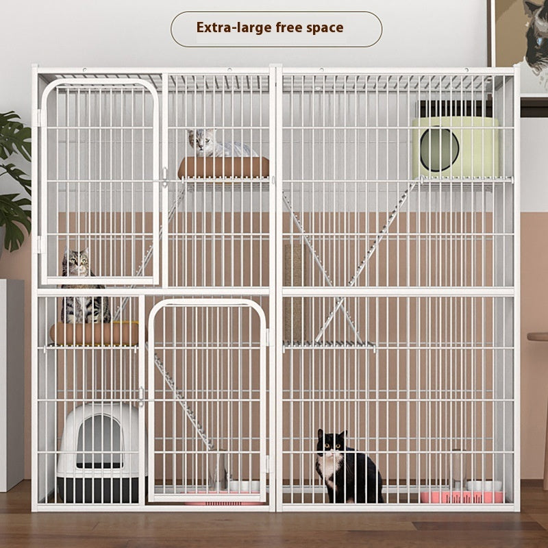 KFX-6668477 Super Large Indoor Cat Cage Villa - Three-Layer Double Layer Cat House with Expansive Free Space