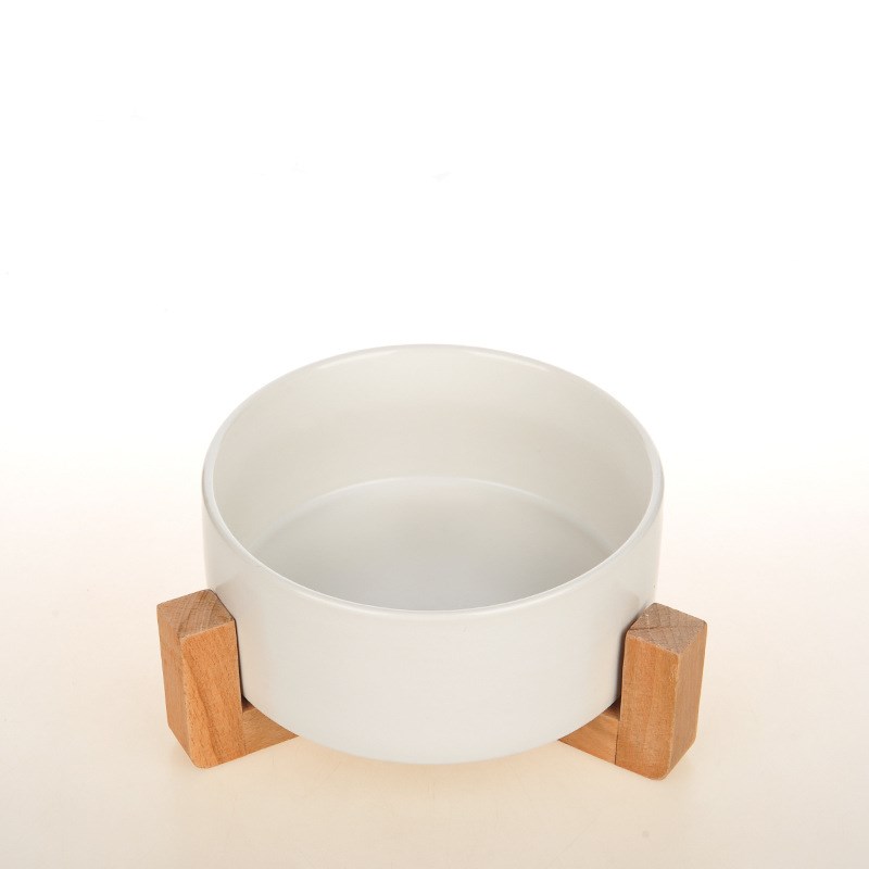 KFX-6668605 Cervical Spine Support Ceramic Cat & Small Dog Double Bowl - Mint Green & Pearl White
