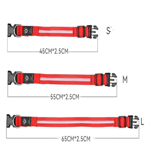 KFX-6670397 Waterproof LED Pet Collar with USB Charging and Long Battery Life - Multiple Color Options