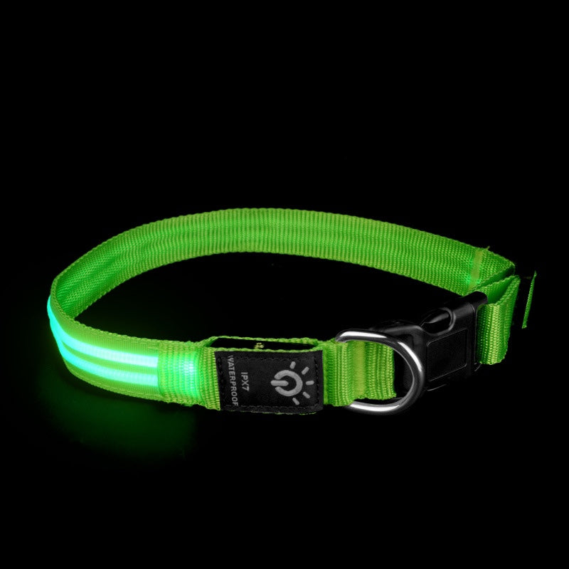 KFX-6670397 Waterproof LED Pet Collar with USB Charging and Long Battery Life - Multiple Color Options