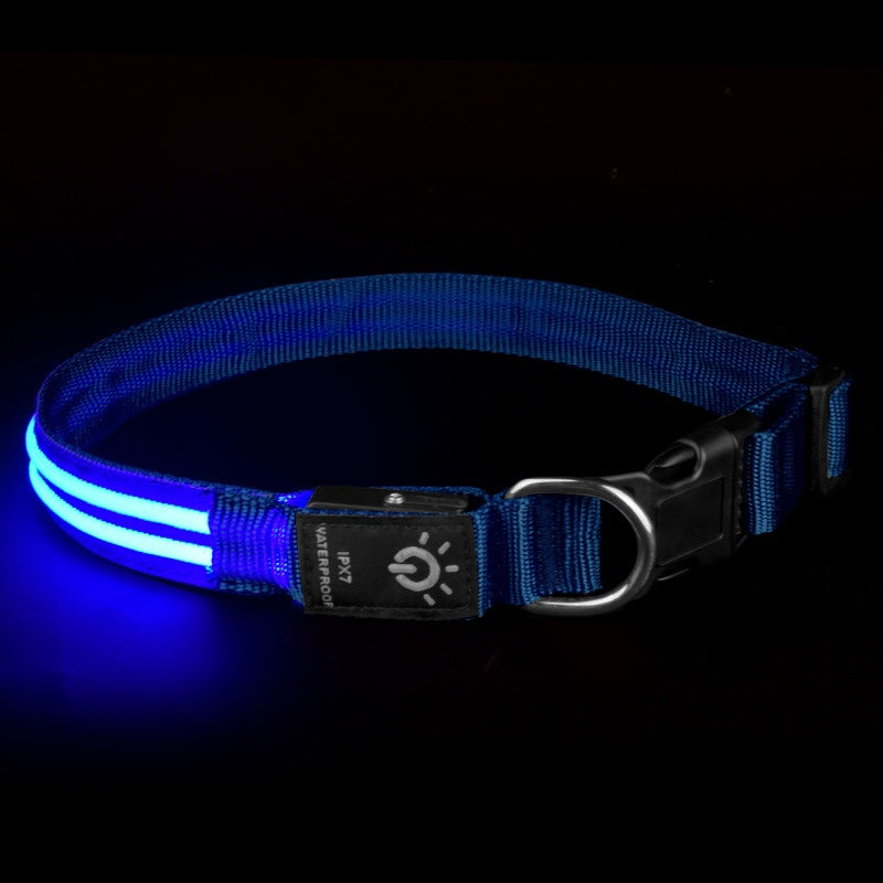 KFX-6670397 Waterproof LED Pet Collar with USB Charging and Long Battery Life - Multiple Color Options