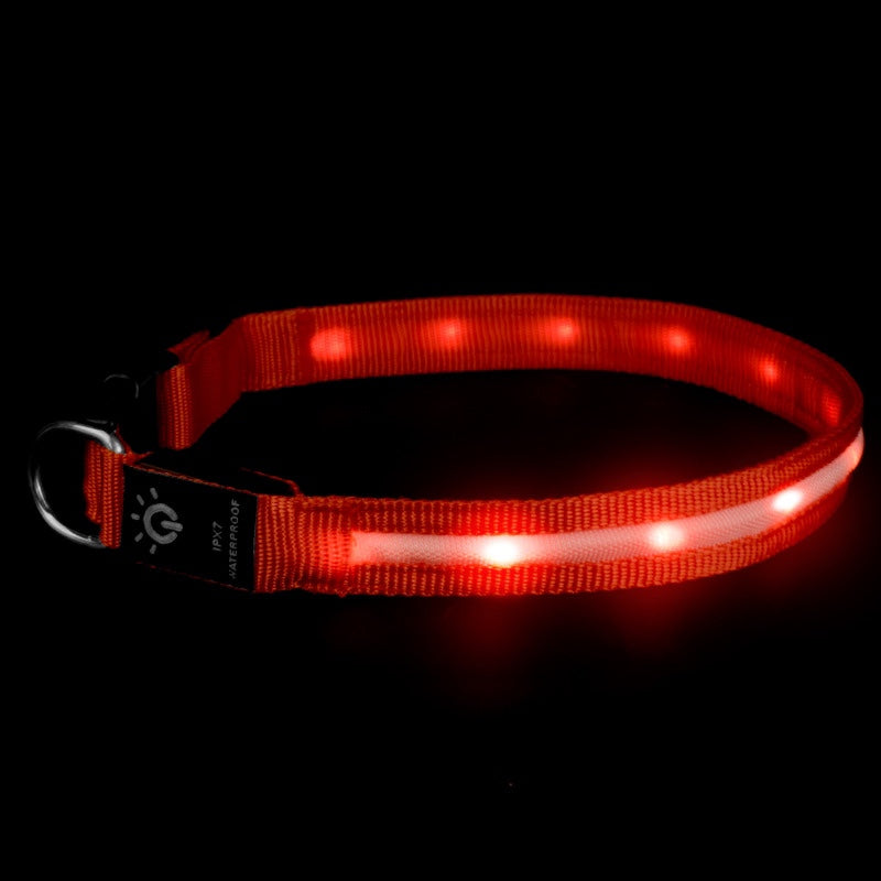 KFX-6670397 Waterproof LED Pet Collar with USB Charging and Long Battery Life - Multiple Color Options