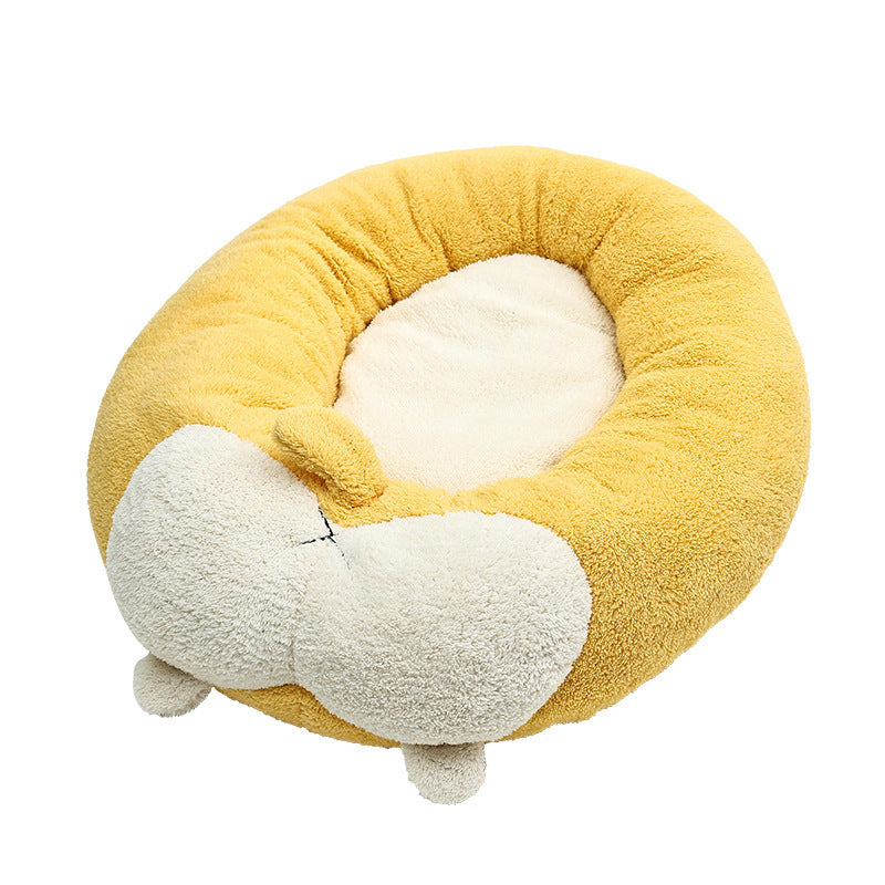 KFX-6671677 Corgi Shaped Soft Pet Bed for Dogs and Cats - Plush Sleeping Mat in Multiple Sizes