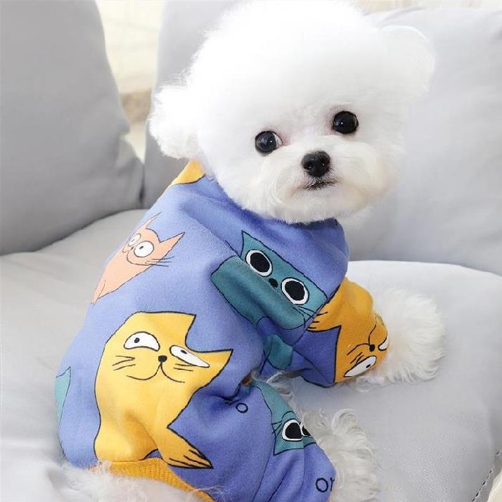 KFX-6672573 Four-Legged Cartoon Home Clothes for Pets - Soft Milk Silk Fabric in Various Colors