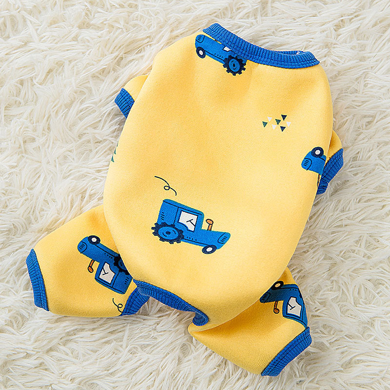 KFX-6672573 Four-Legged Cartoon Home Clothes for Pets - Soft Milk Silk Fabric in Various Colors