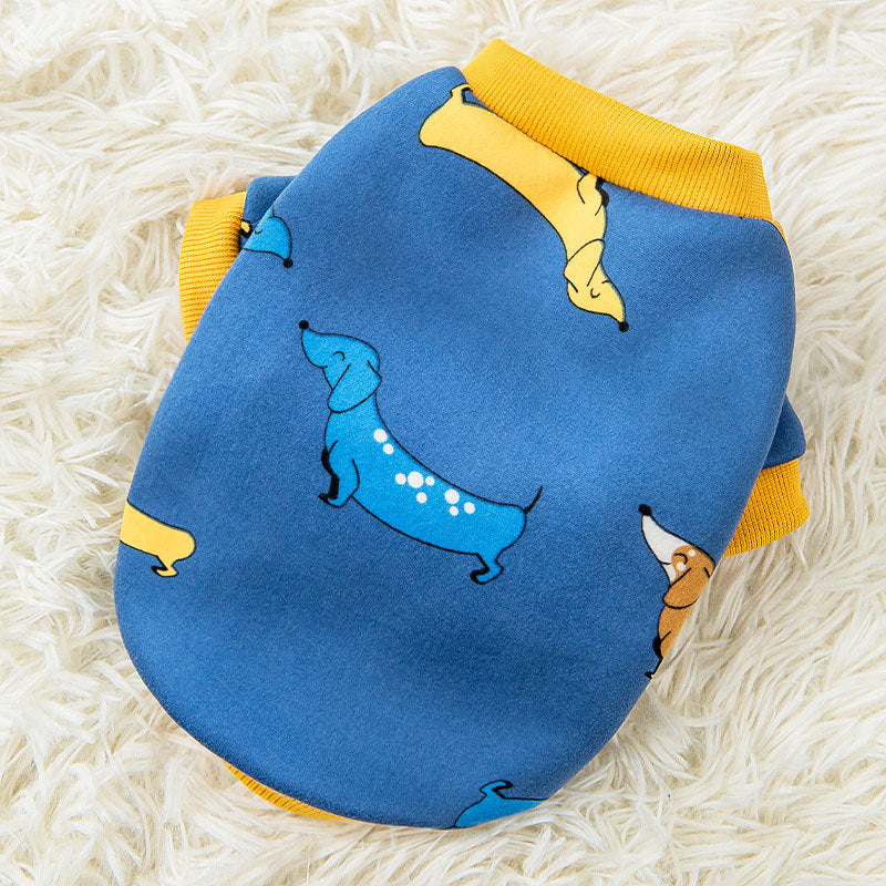 KFX-6672573 Four-Legged Cartoon Home Clothes for Pets - Soft Milk Silk Fabric in Various Colors