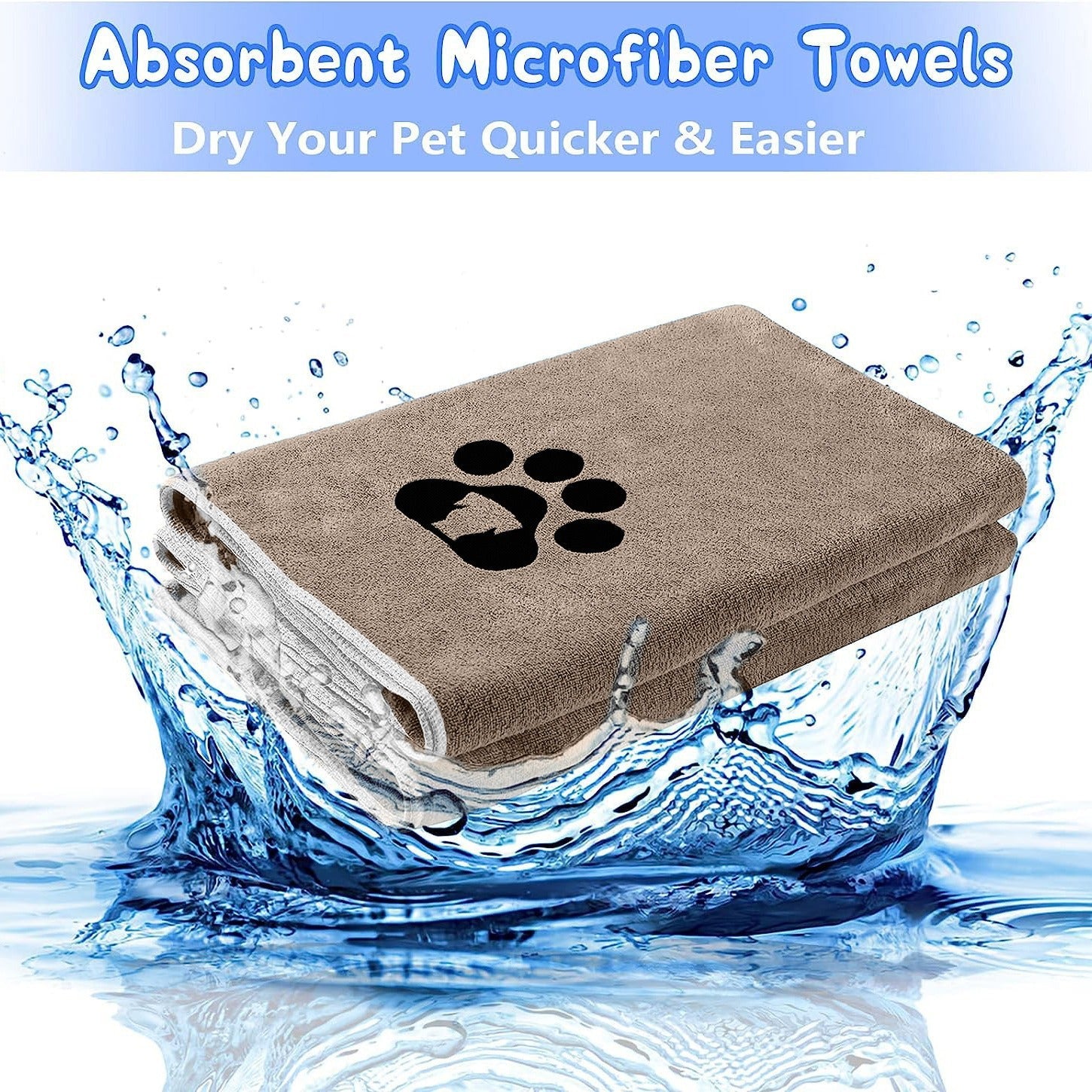 KFX-6673853 Ultra-Fine Fiber Quick-Drying Pet Towel for Dogs - Brown