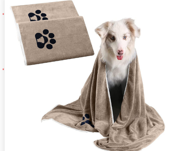 KFX-6673853 Ultra-Fine Fiber Quick-Drying Pet Towel for Dogs - Brown