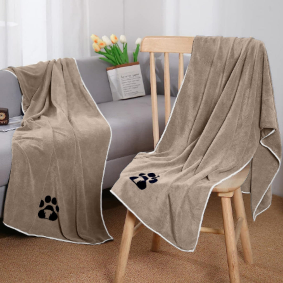 KFX-6673853 Ultra-Fine Fiber Quick-Drying Pet Towel for Dogs - Brown