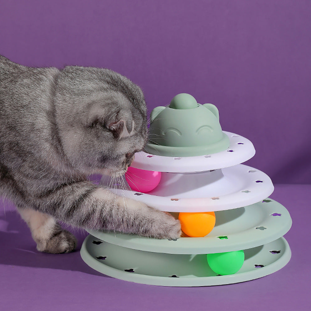 KFX-6675005 Interactive Cat Self-Hi Track Amusement Plate Educational Toy - Various Colors Available