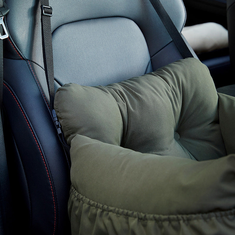 KFX-6676413 Pet Car Safety Seat Bed for Dogs and Cats – Multifunctional Driving Companion in Green