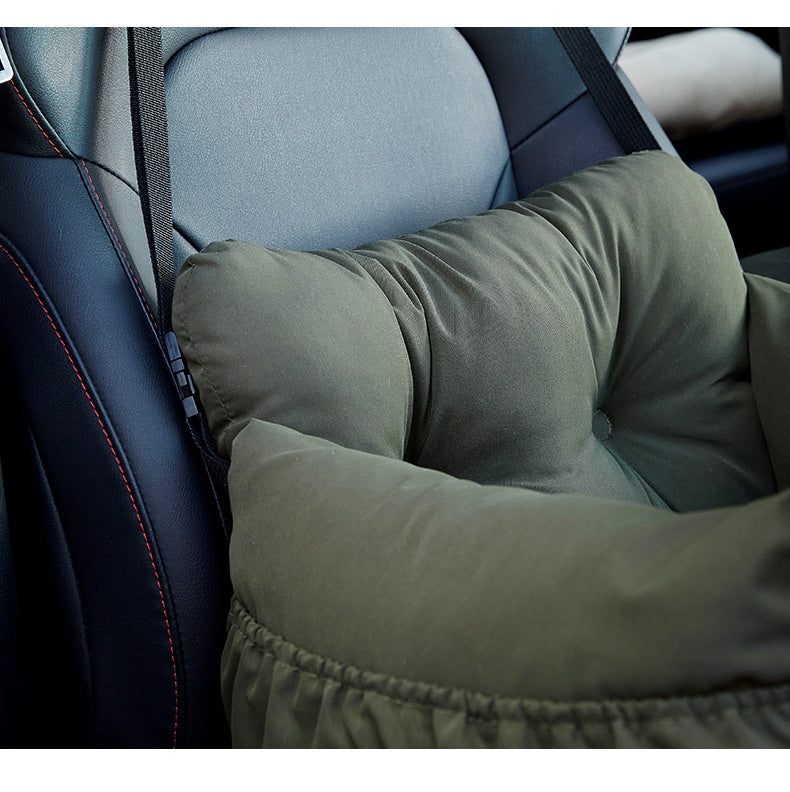 KFX-6676413 Pet Car Safety Seat Bed for Dogs and Cats – Multifunctional Driving Companion in Green