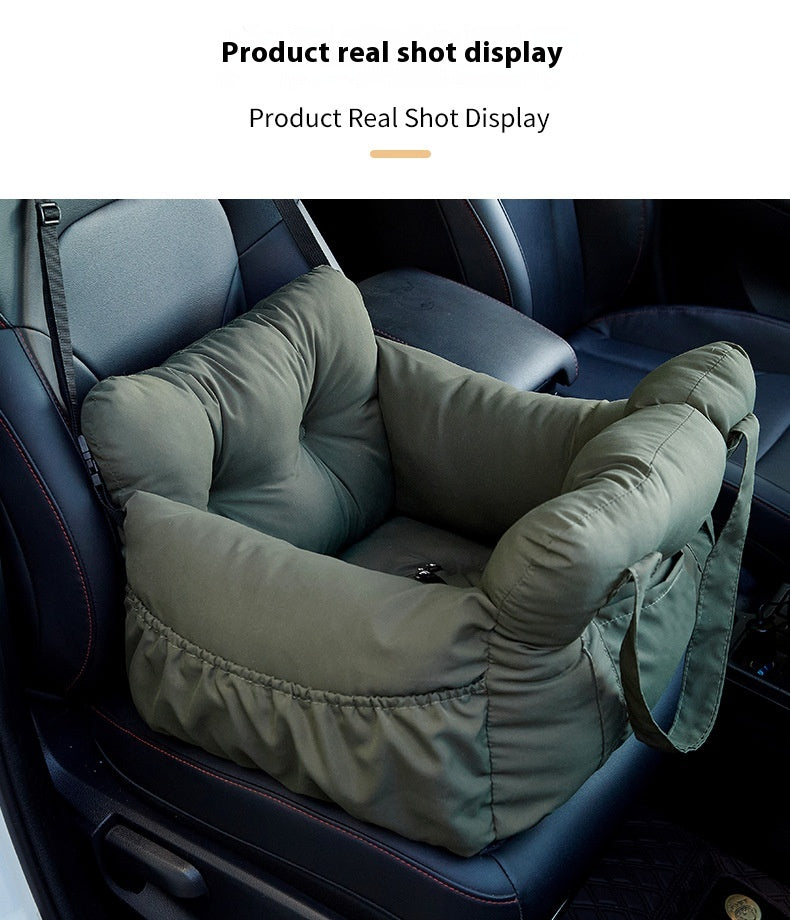 KFX-6676413 Pet Car Safety Seat Bed for Dogs and Cats – Multifunctional Driving Companion in Green