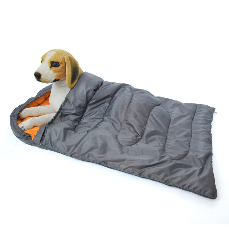 KFX-6678205 Cozy Polyester Dog Sleeping Bag in Orange, Wine Red, and Light Gray