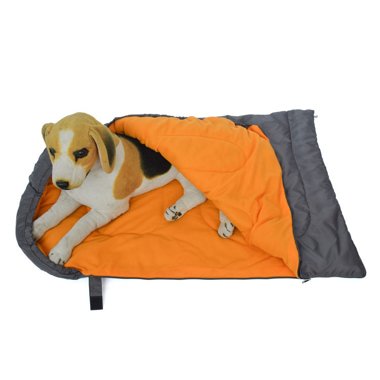 KFX-6678205 Cozy Polyester Dog Sleeping Bag in Orange, Wine Red, and Light Gray