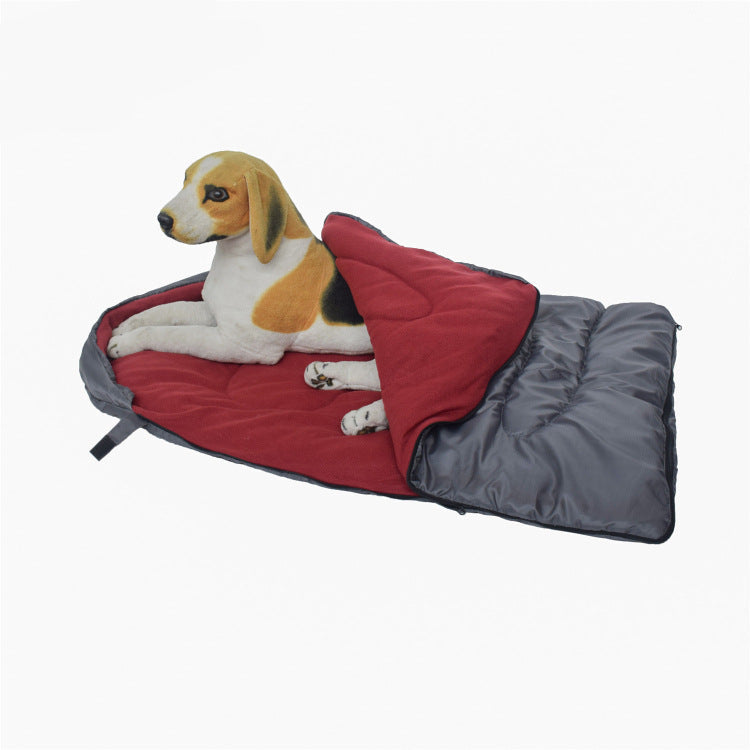 KFX-6678205 Cozy Polyester Dog Sleeping Bag in Orange, Wine Red, and Light Gray