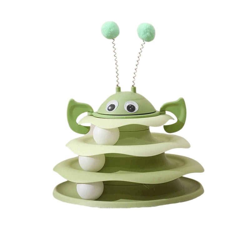 KFX-6679229 Interactive Cat Toy Tower with Rotating Bees and 3-Layer Trackballs for Kittens and Adult Cats