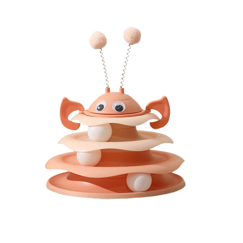 KFX-6679229 Interactive Cat Toy Tower with Rotating Bees and 3-Layer Trackballs for Kittens and Adult Cats