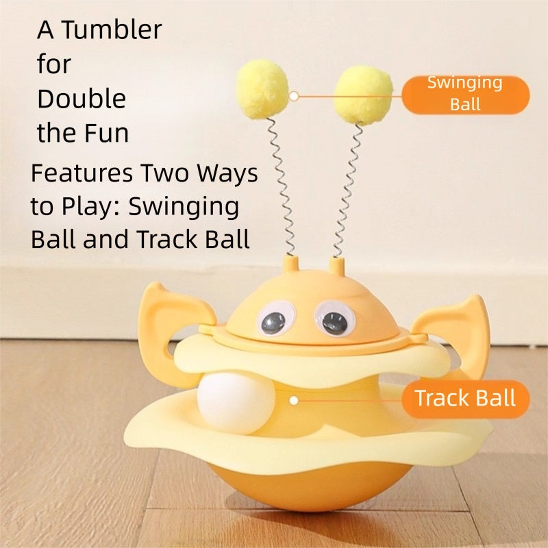 KFX-6679229 Interactive Cat Toy Tower with Rotating Bees and 3-Layer Trackballs for Kittens and Adult Cats
