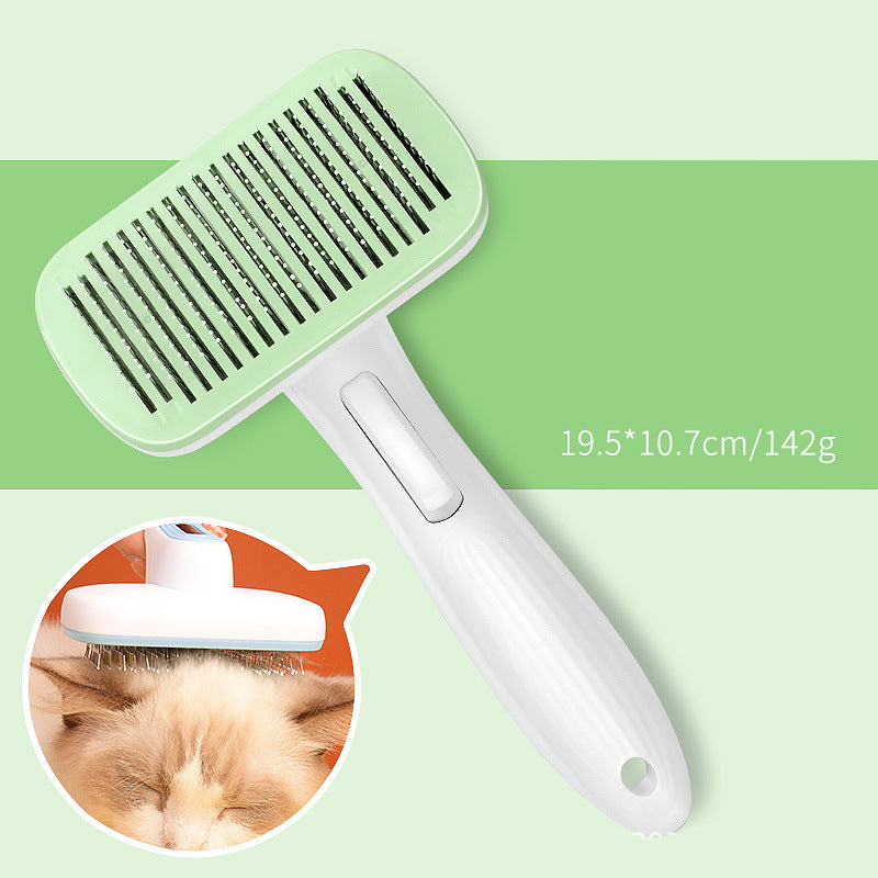 KFX-6681405 Automatic Pet Hair Removal Comb for Dogs and Cats - One-Click Universal Design, Compact Size 10.7*19.5cm