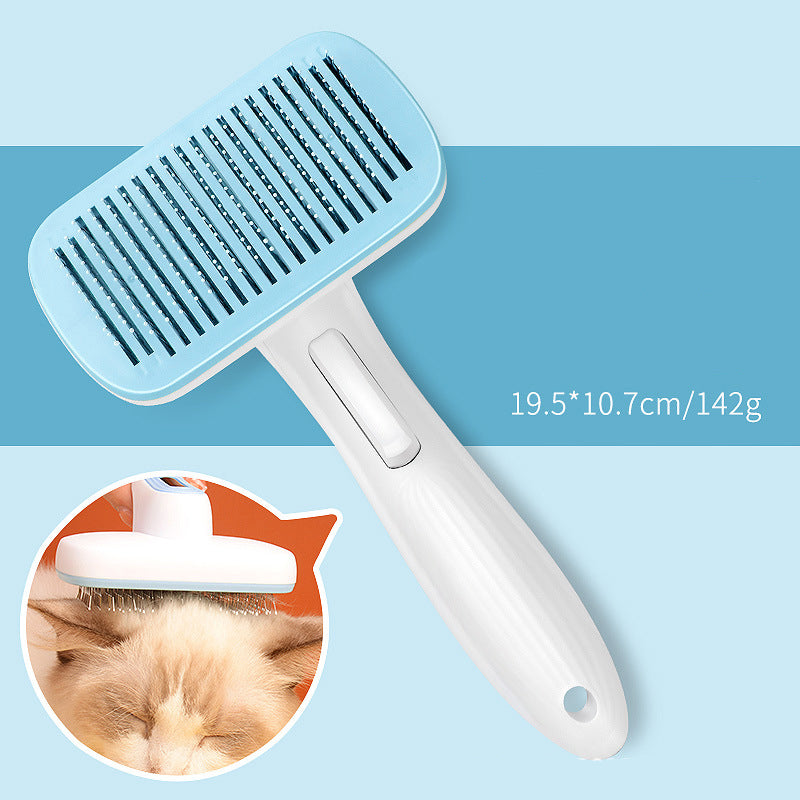 KFX-6681405 Automatic Pet Hair Removal Comb for Dogs and Cats - One-Click Universal Design, Compact Size 10.7*19.5cm