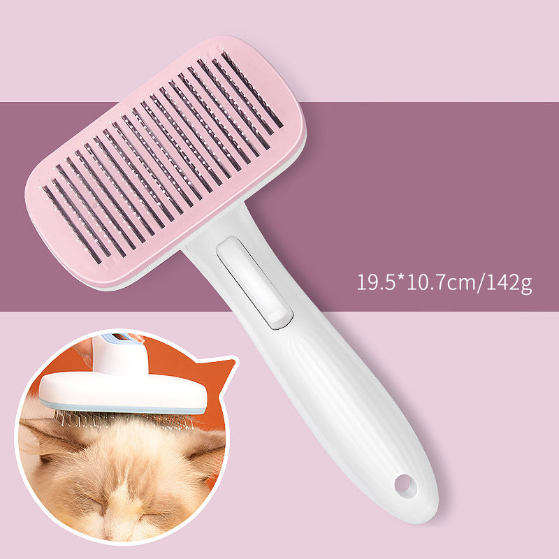 KFX-6681405 Automatic Pet Hair Removal Comb for Dogs and Cats - One-Click Universal Design, Compact Size 10.7*19.5cm
