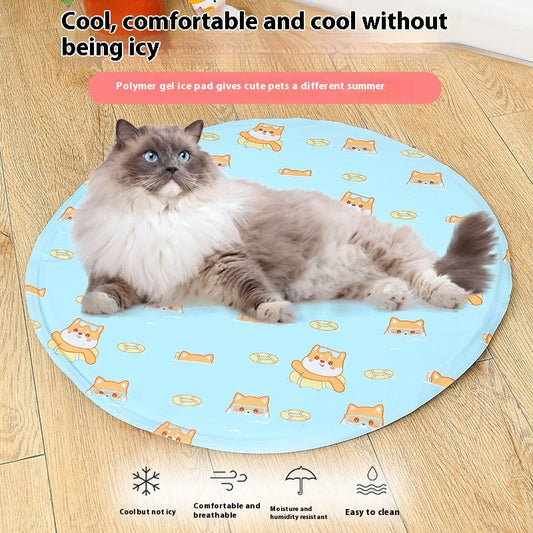 KFX-6681789 Cooling Round Gel Pad for Pets - Multipurpose Heatstroke Prevention Mat in Various Sizes and Colors