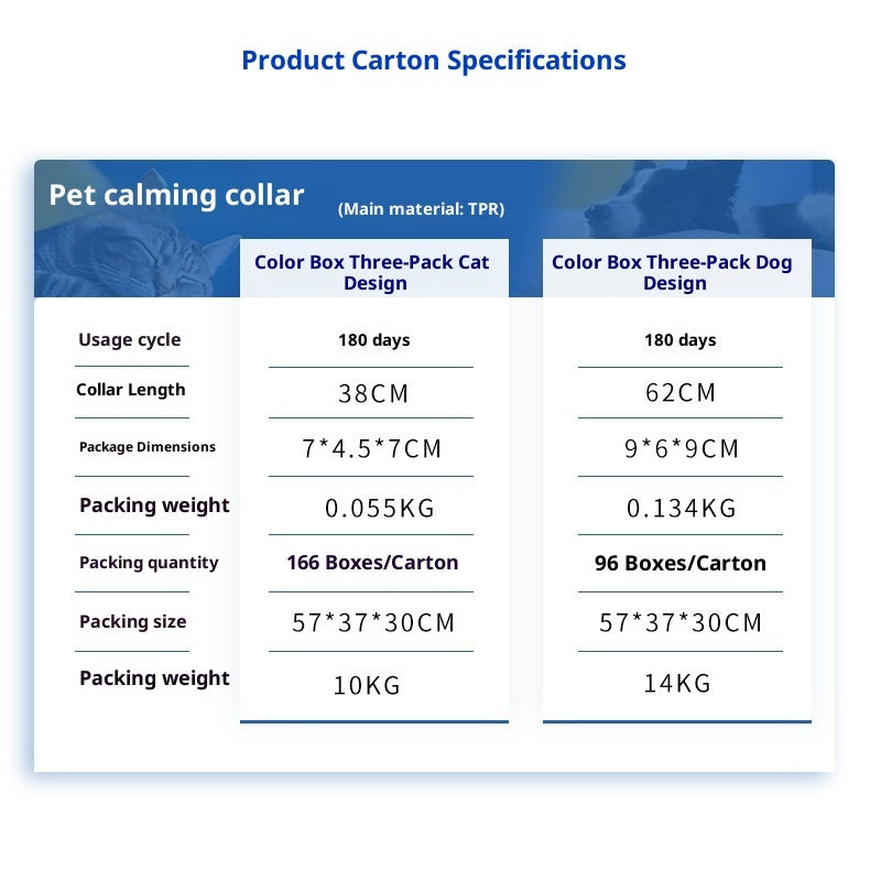 KFX-6681917 Pet Pheromone Relief Comfort Collar - 3 Pack, Various Colors for Dogs and Cats